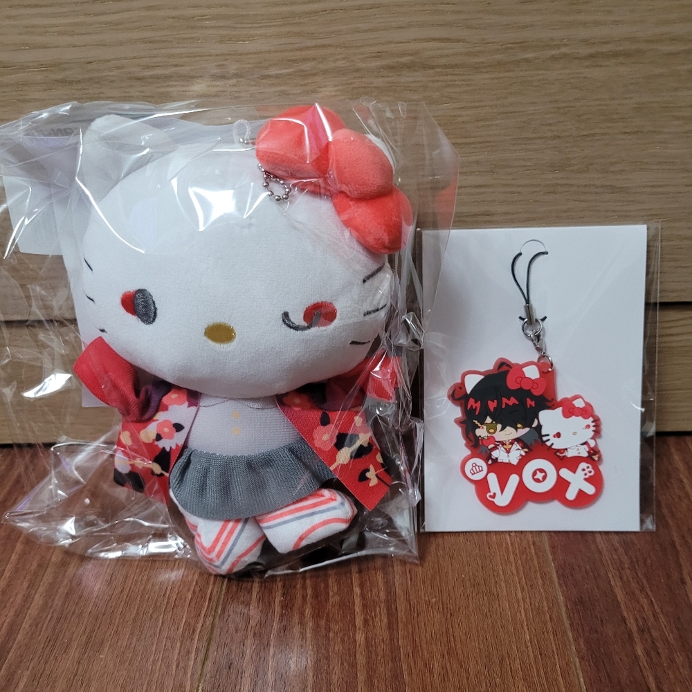 Sanrio Vox Akuma Vtuber Plush keychain and rubber charm